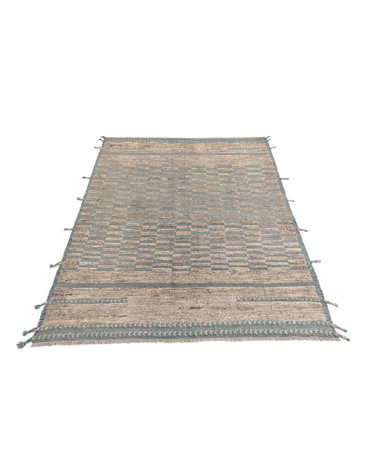 Detail image of  5' 4 x 7' 2  Hand Knotted Moroccan Wool Rug