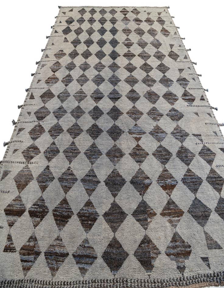 Detail image of  9' 3 x 12'  Hand Knotted Moroccan Wool Rug