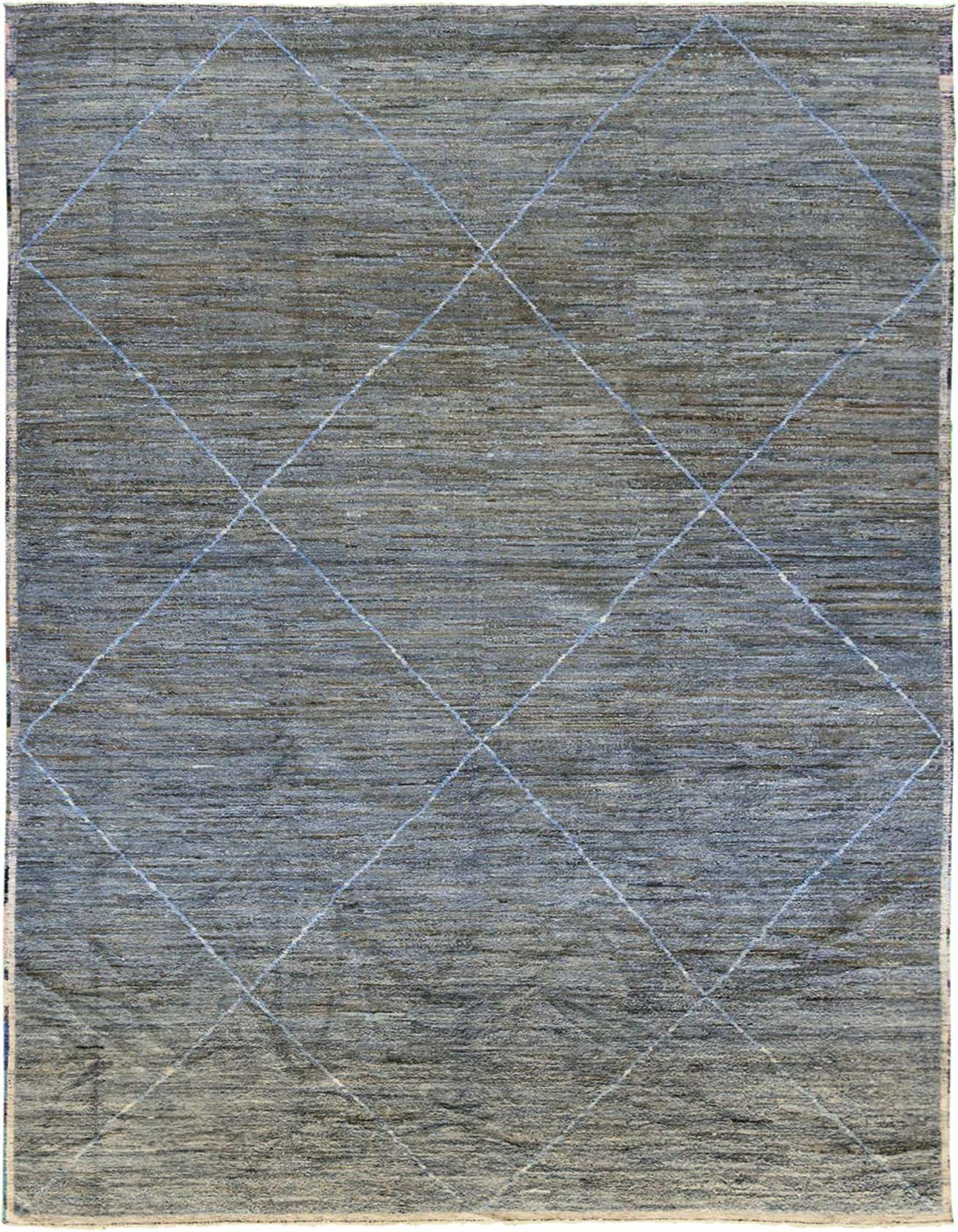 A large 13x18 rectangular gray wool area rug with a subtle diamond pattern, suitable for a living room.