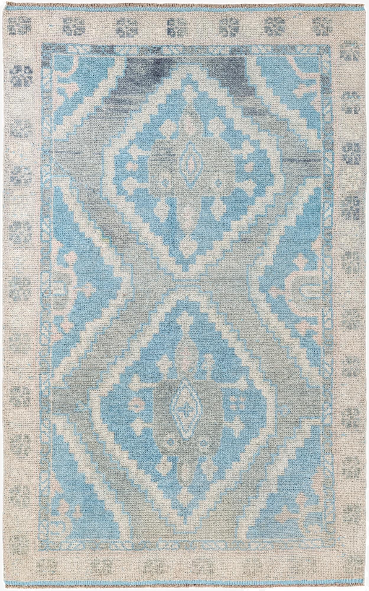  6' 7 x 9' 7  Hand Knotted Moroccan Wool Rug
