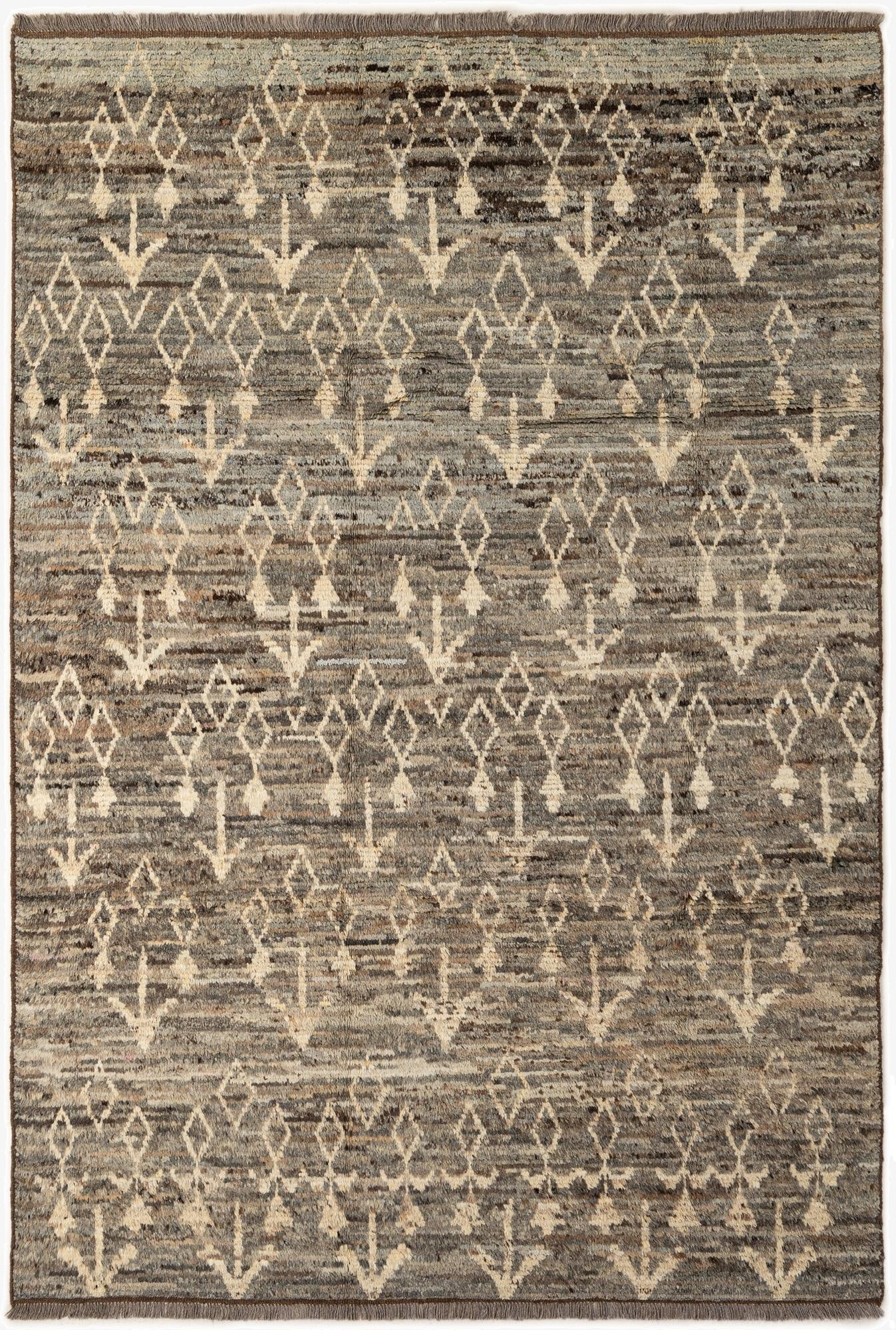  6' 8 x 9' 9  Hand Knotted Moroccan Wool Rug