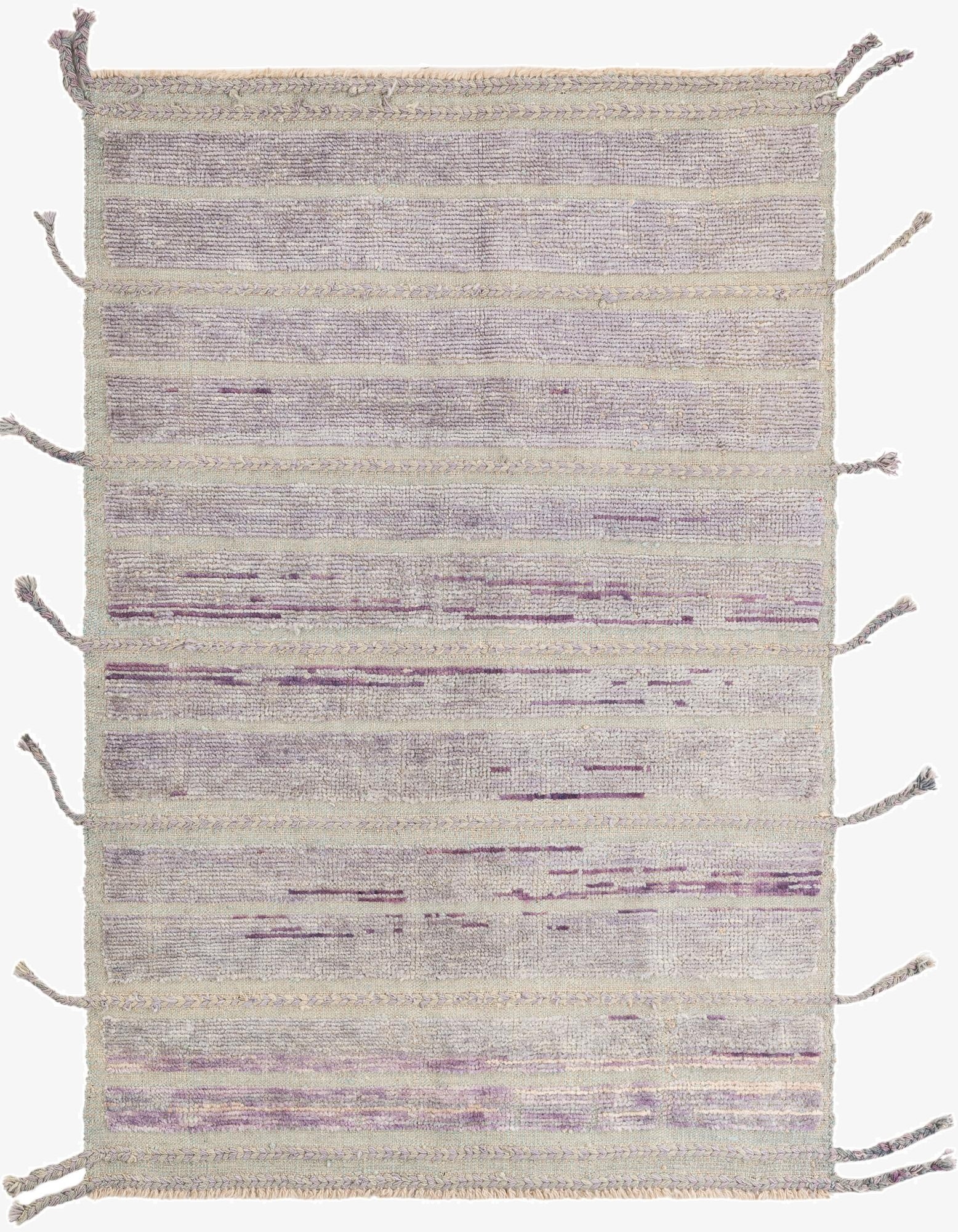  4' 3 x 6' 2  Hand Knotted Moroccan Wool Rug