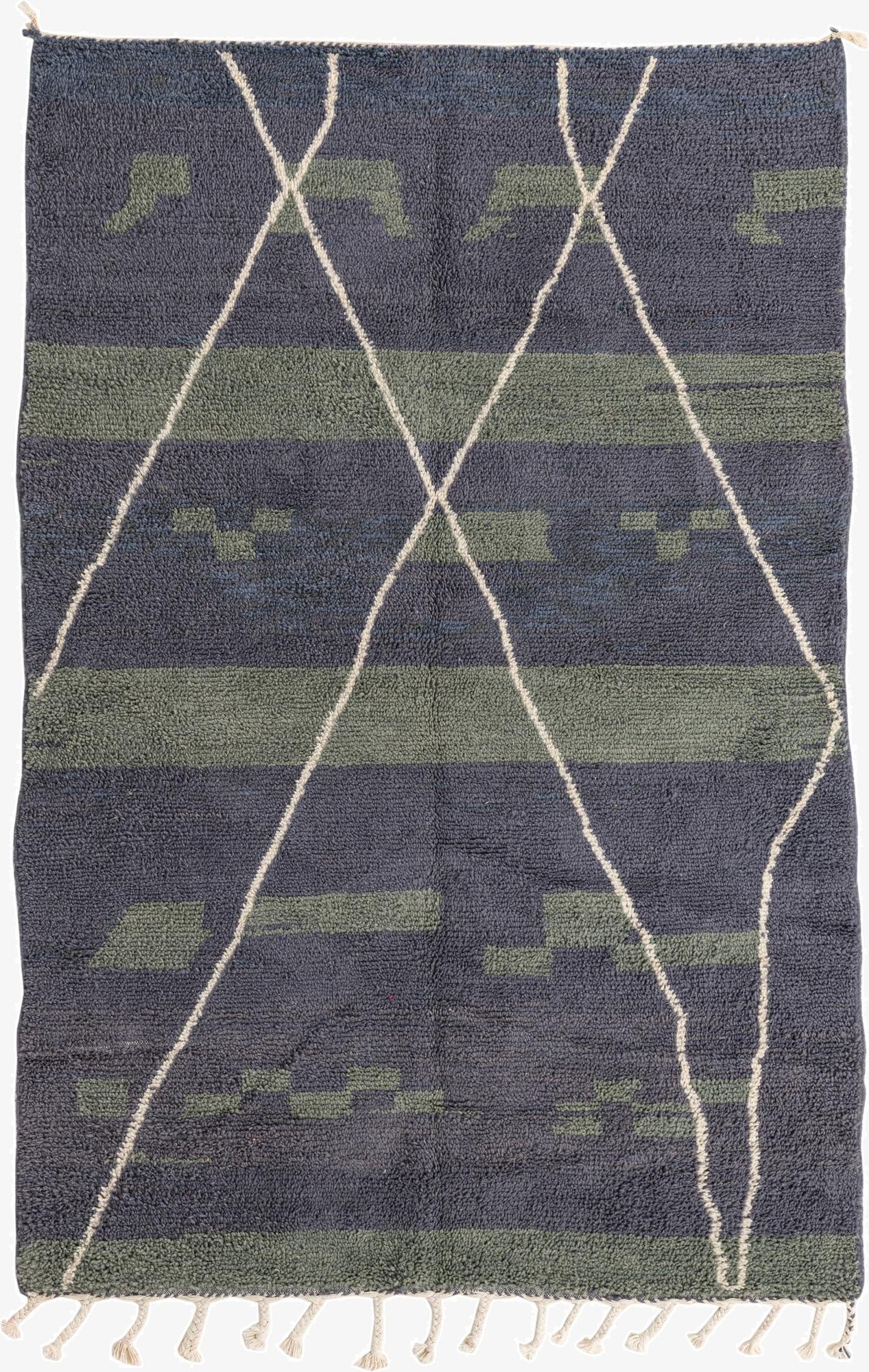  5' 4 x 8'  Hand Knotted Moroccan Wool Rug