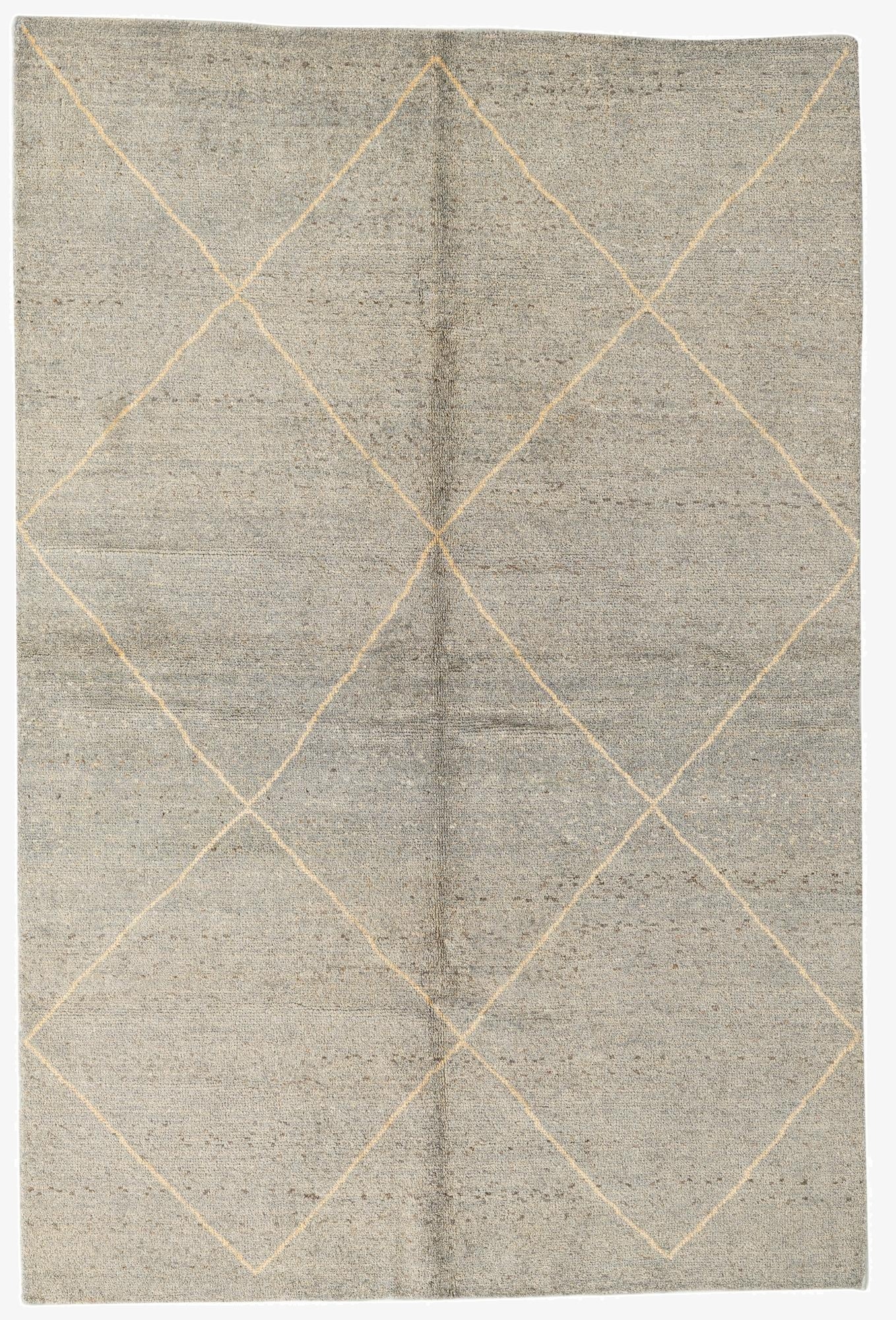  5' 6 x 8' 3  Hand Knotted Moroccan Wool Rug