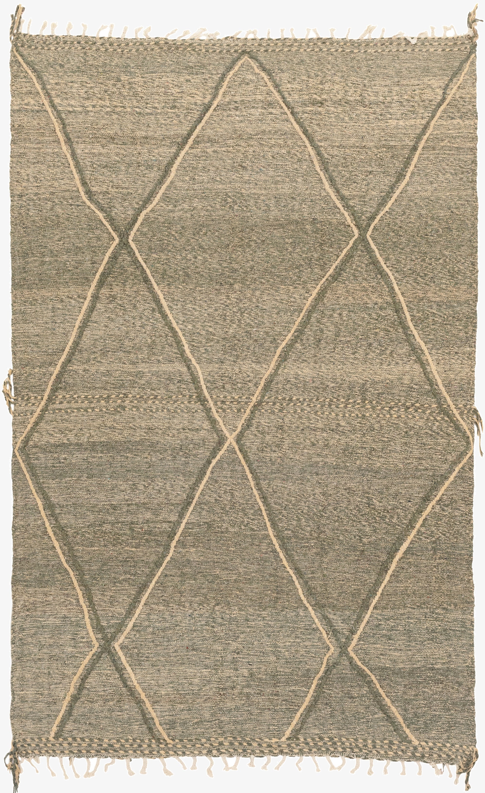  6' 11 x 11' 6  Hand Knotted Moroccan Wool Rug