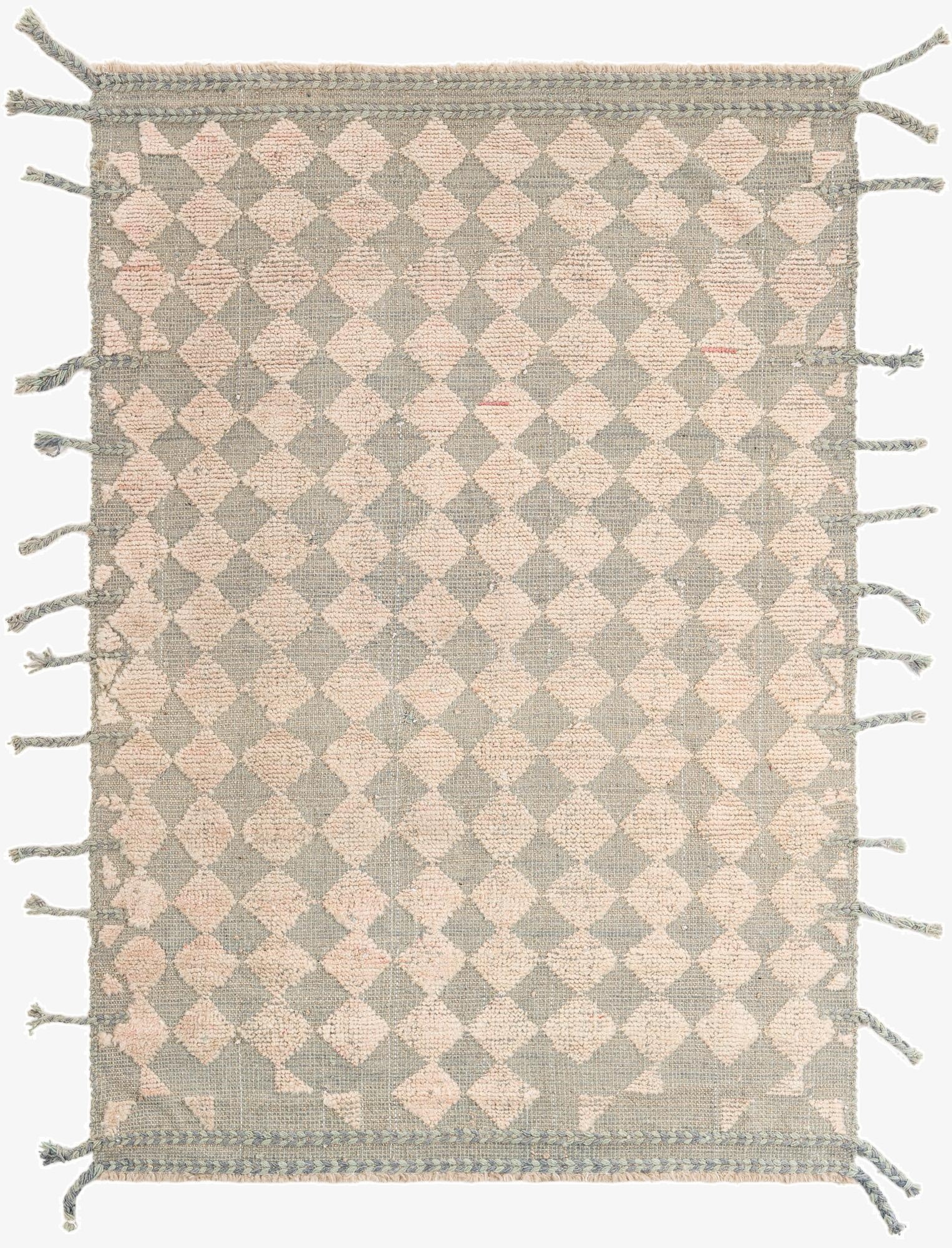  4' x 5' 9  Hand Knotted Moroccan Wool Rug