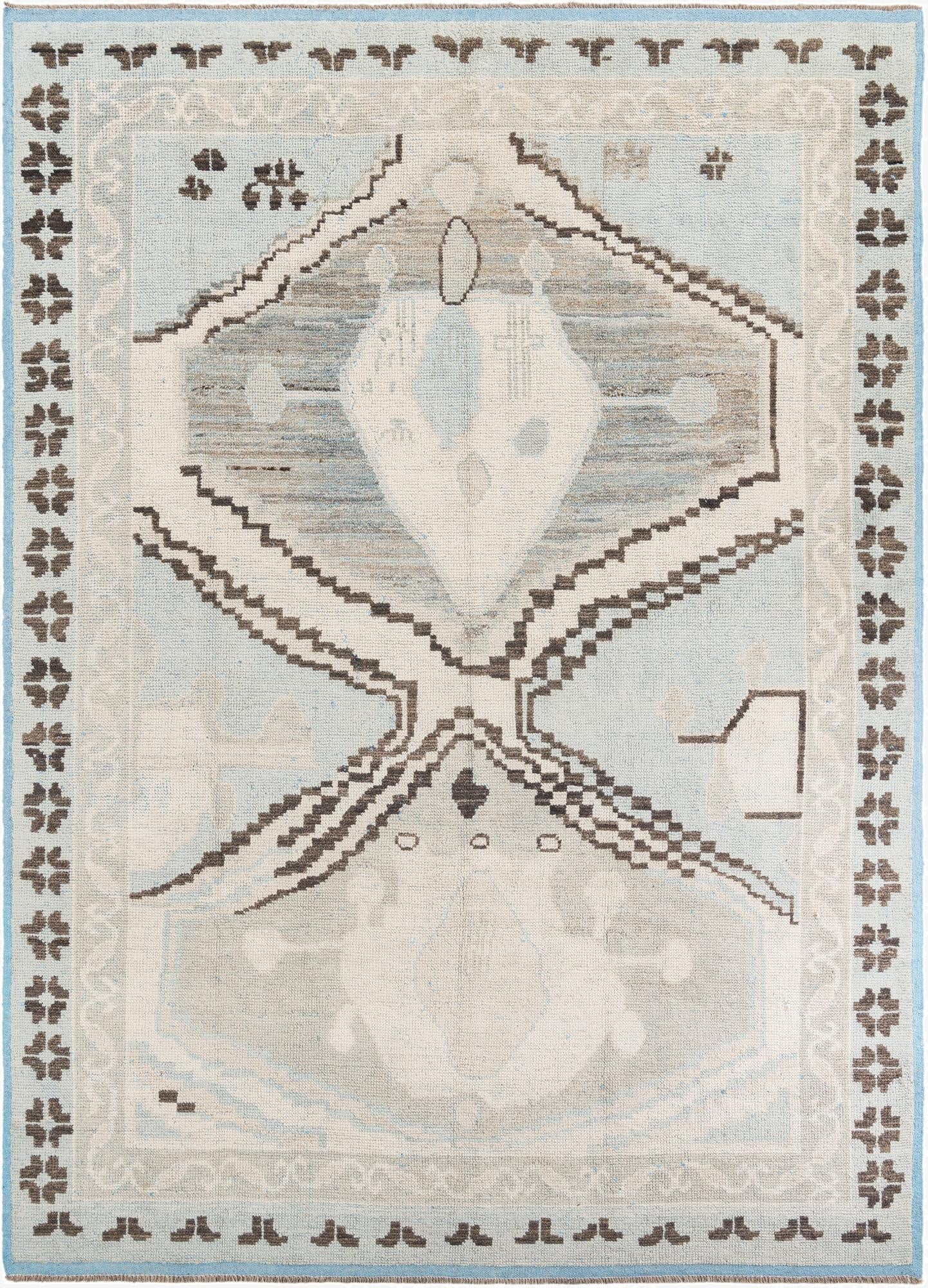  9' x 12' 6  Hand Knotted Moroccan Wool Rug