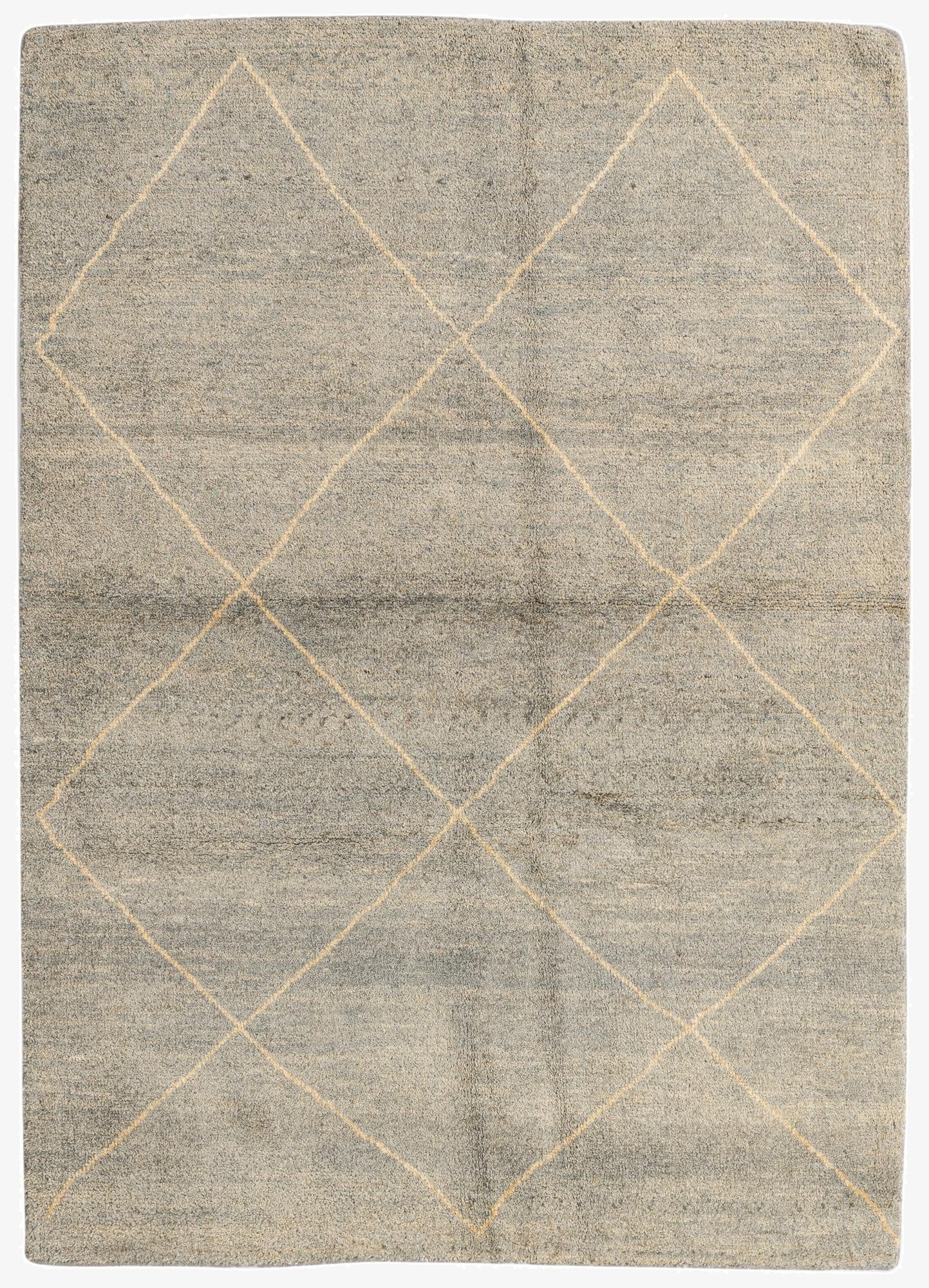  4' 8 x 6' 6  Hand Knotted Moroccan Wool Rug