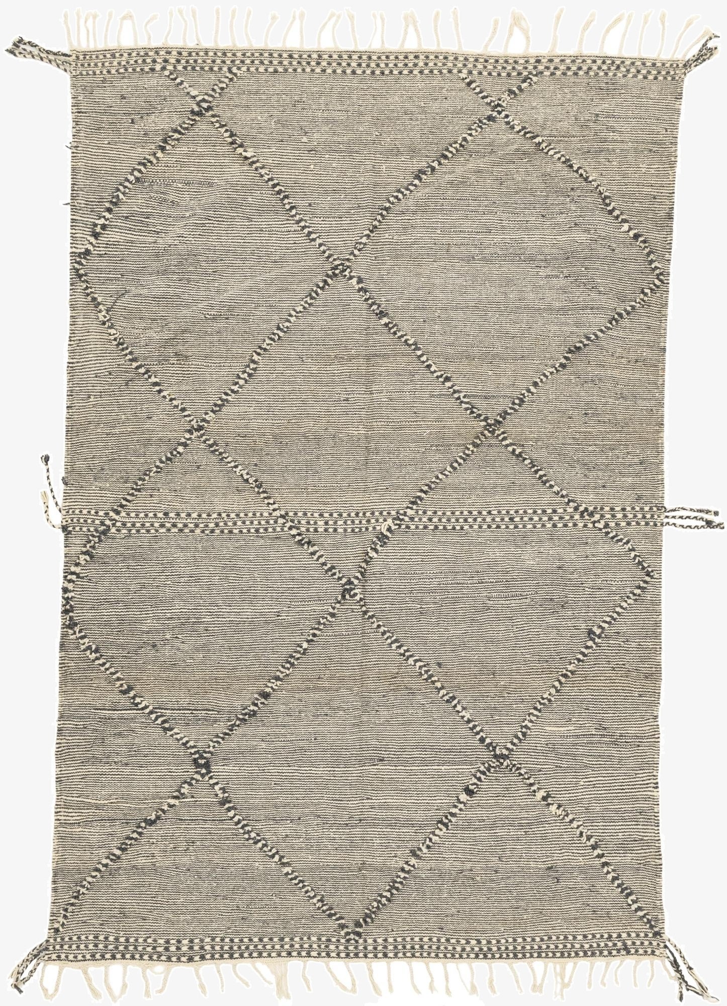  6' 8 x 9' 10  Hand Knotted Moroccan Wool Rug