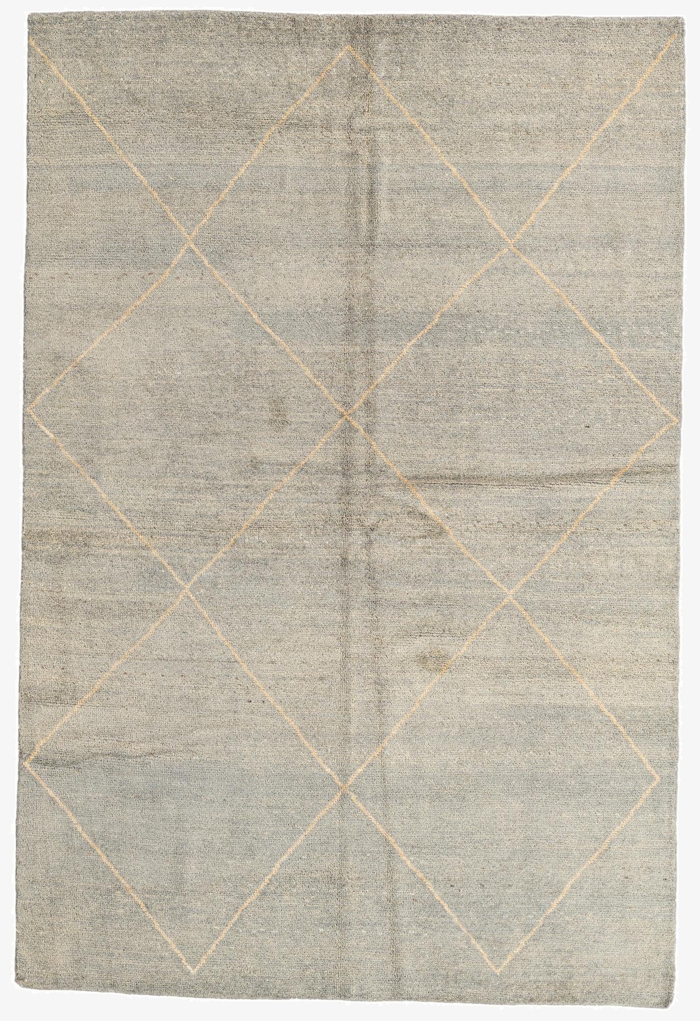  5' 6 x 8' 3  Hand Knotted Moroccan Wool Rug