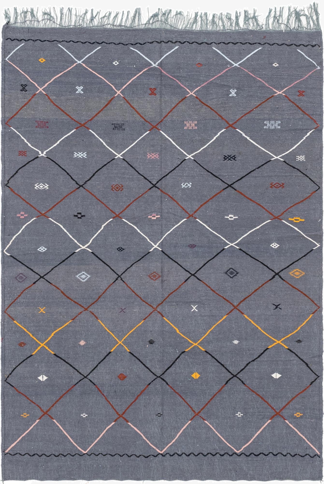  6' 5 x 9' 2  Hand Knotted Moroccan Wool Rug