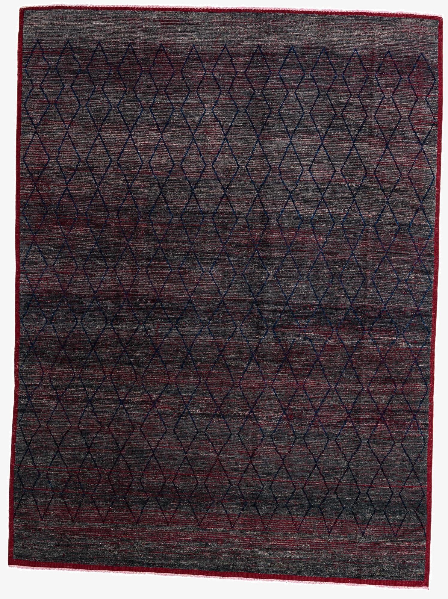  9' 6 x 12' 9  Hand Knotted Moroccan Wool Rug