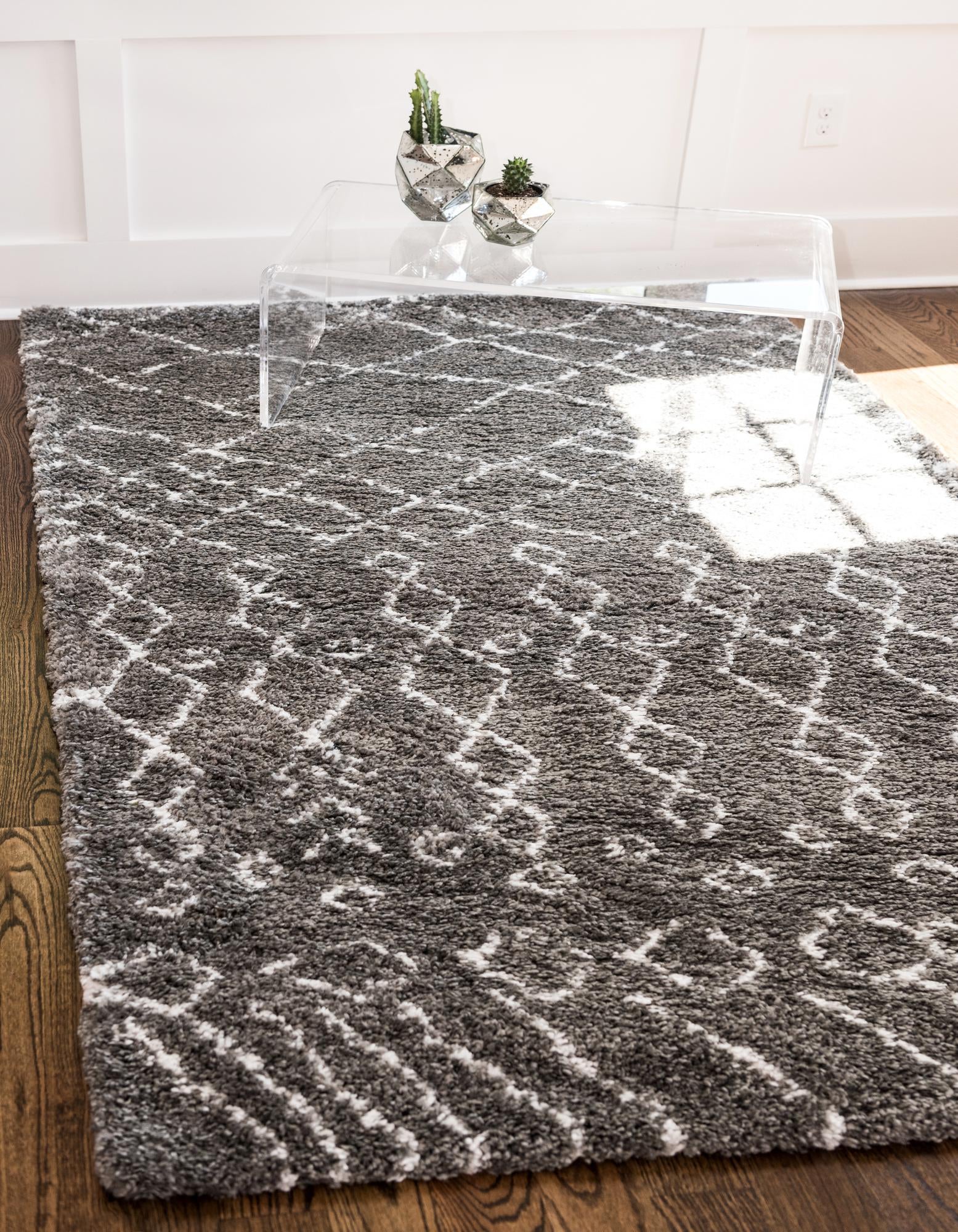  Custom Gray Moroccan Shag Rug