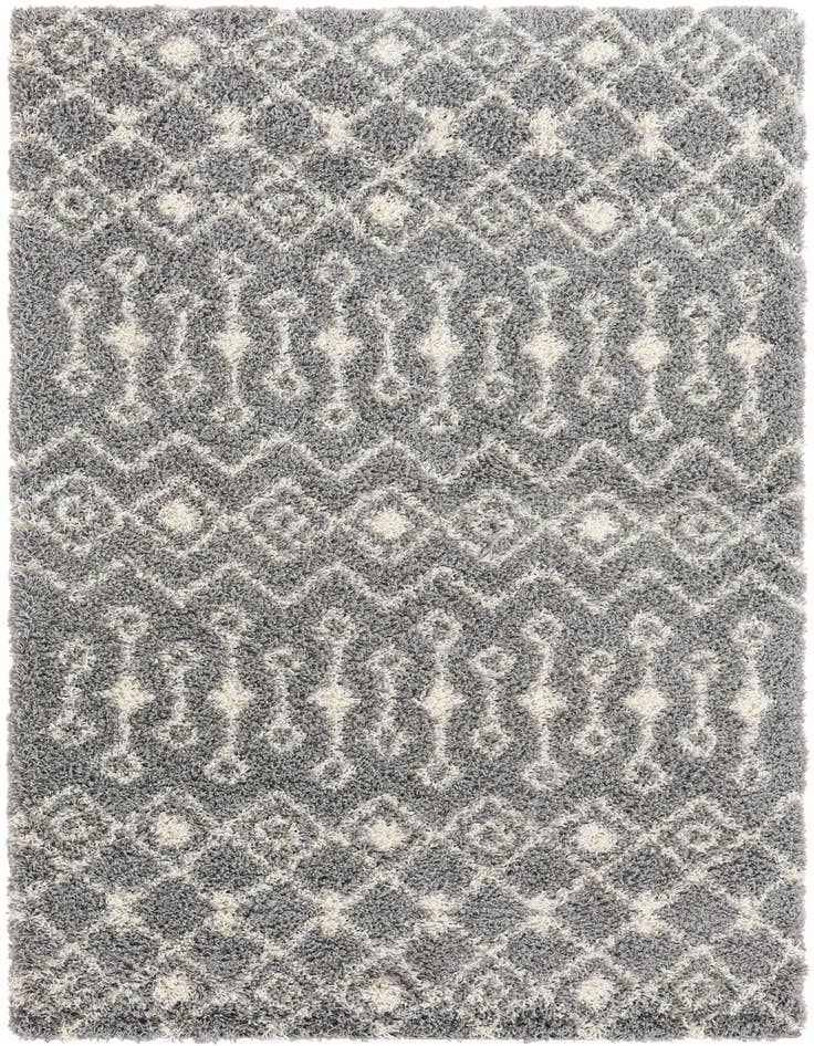 Detail image of  5' 3 x 8' Moroccan Trellis Shag Rug