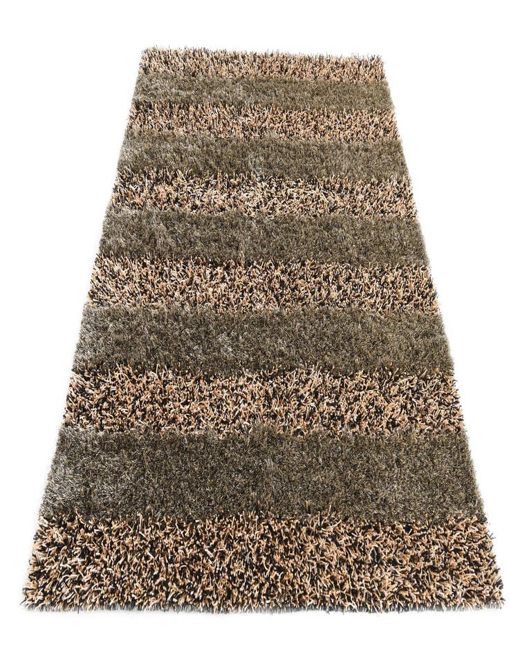 Detail image of  5' x 6' 7  Hand Knotted Multi-Tone Shag Rug