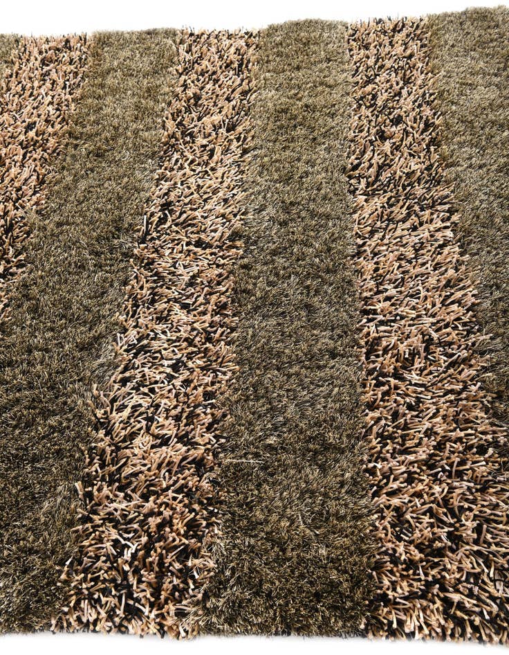 Detail image of  5' x 6' 7  Hand Knotted Multi-Tone Shag Rug