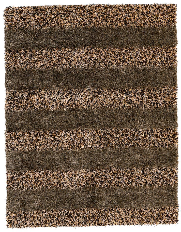 Detail image of  5' x 6' 7  Hand Knotted Multi-Tone Shag Rug