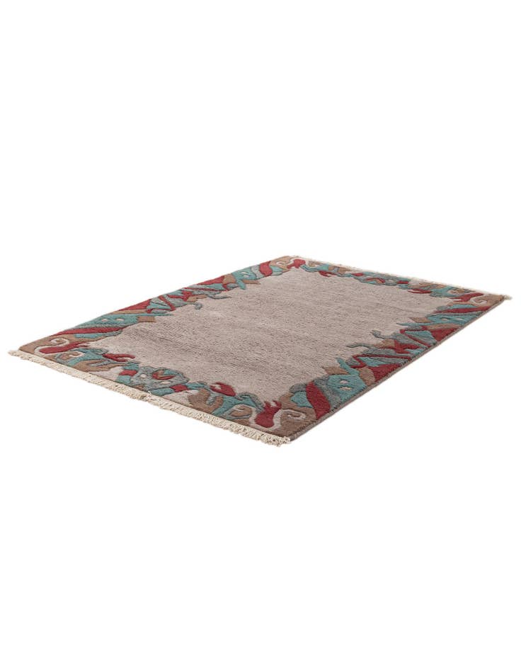 Detail image of  4' 2 x 5' 11  Hand Knotted Nepal Wool Rug