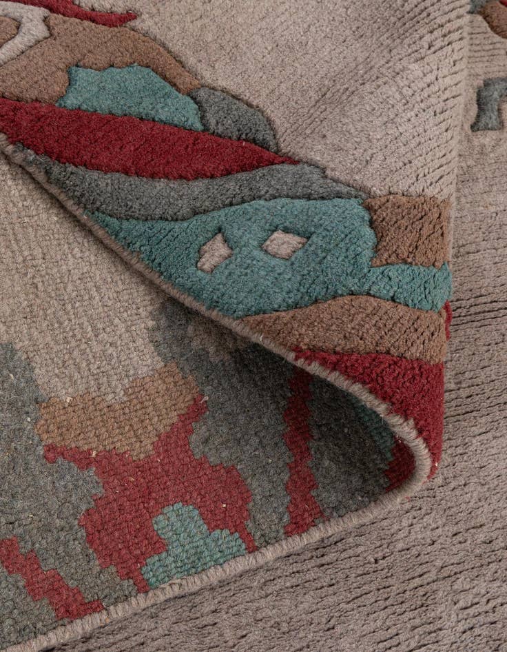 Detail image of  4' 2 x 5' 11  Hand Knotted Nepal Wool Rug