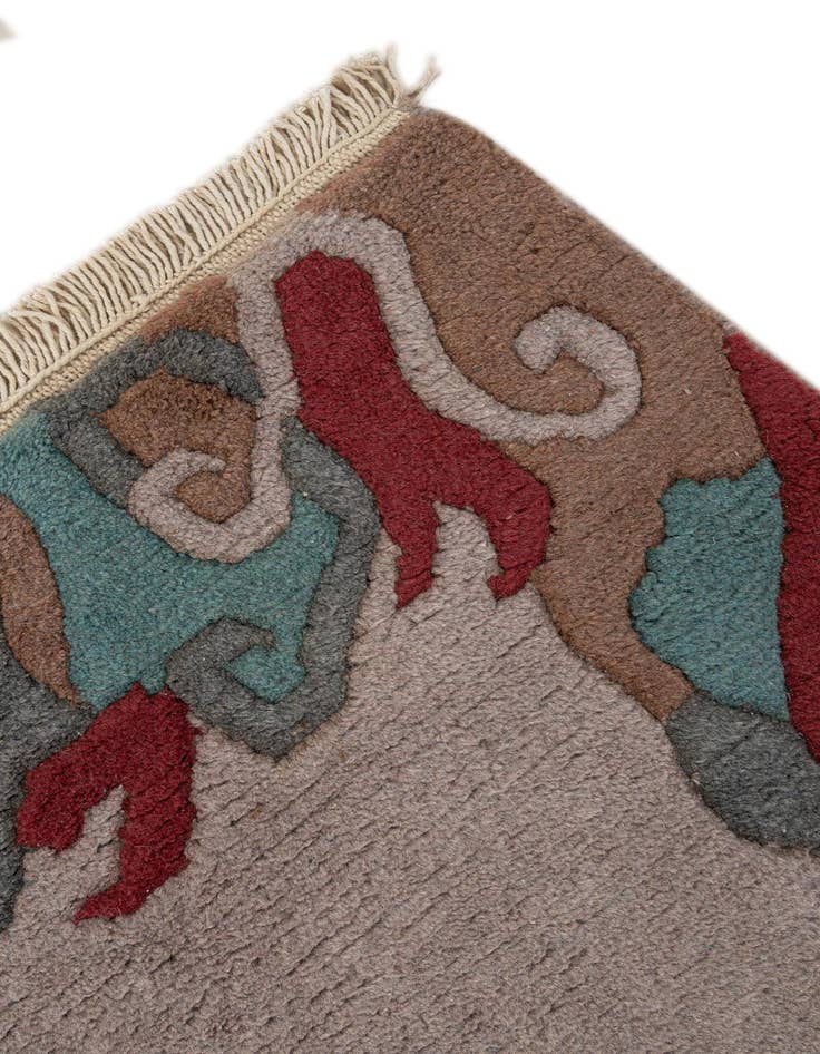 Detail image of  4' 2 x 5' 11  Hand Knotted Nepal Wool Rug