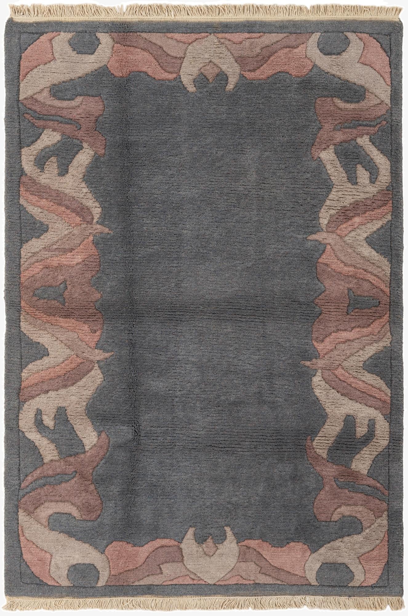  4' x 5' 9  Hand Knotted Nepal Wool Rug