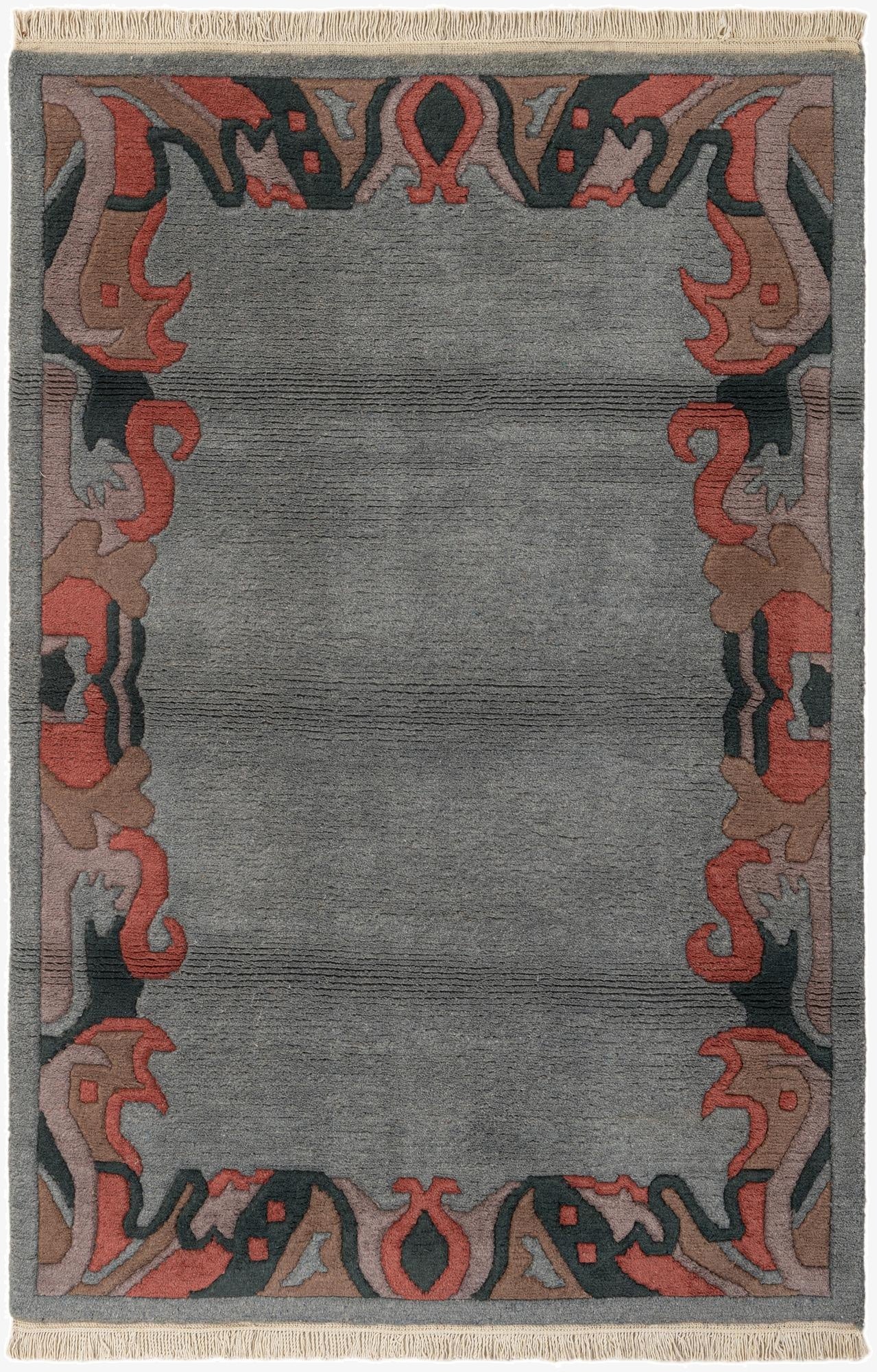  4' x 5' 11  Hand Knotted Nepal Wool Rug
