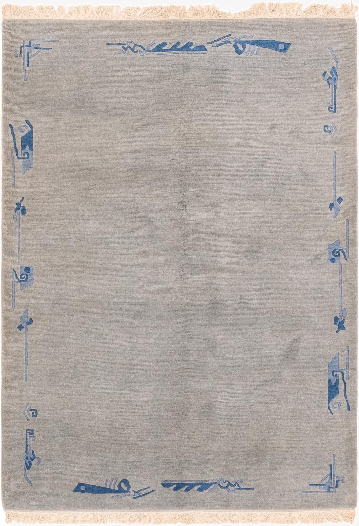  4' 8 x 6' 7  Hand Knotted Nepal Wool Rug