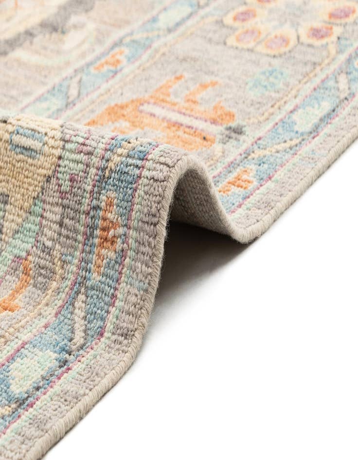 Detail image of  9' 11 x 13' 11  Hand Knotted Oushak Rug