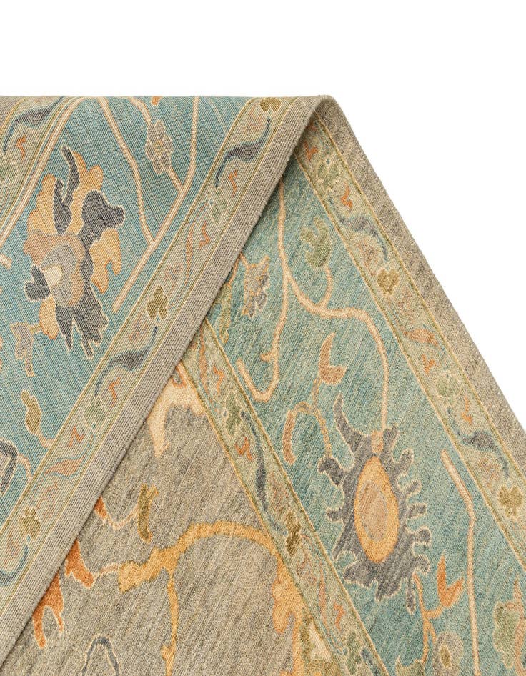 Detail image of  9' 1 x 11' 9  Hand Knotted Oushak Rug