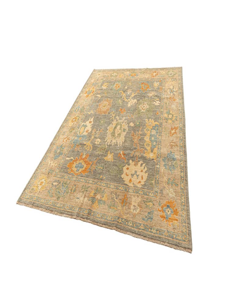 Detail image of  8' 1 x 10'  Hand Knotted Oushak Rug