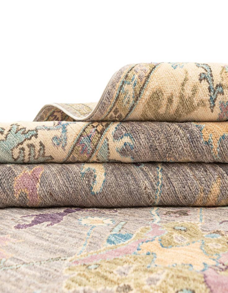 Detail image of  6' 2 x 9'  Hand Knotted Oushak Rug