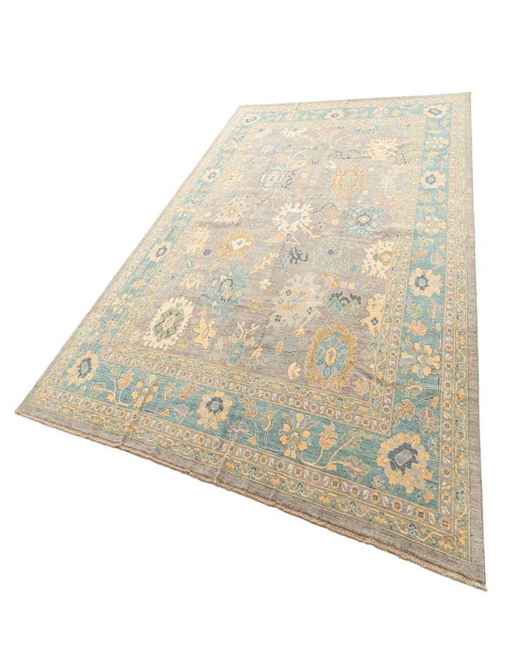 Detail image of  11' 8 x 14' 10  Hand Knotted Oushak Rug