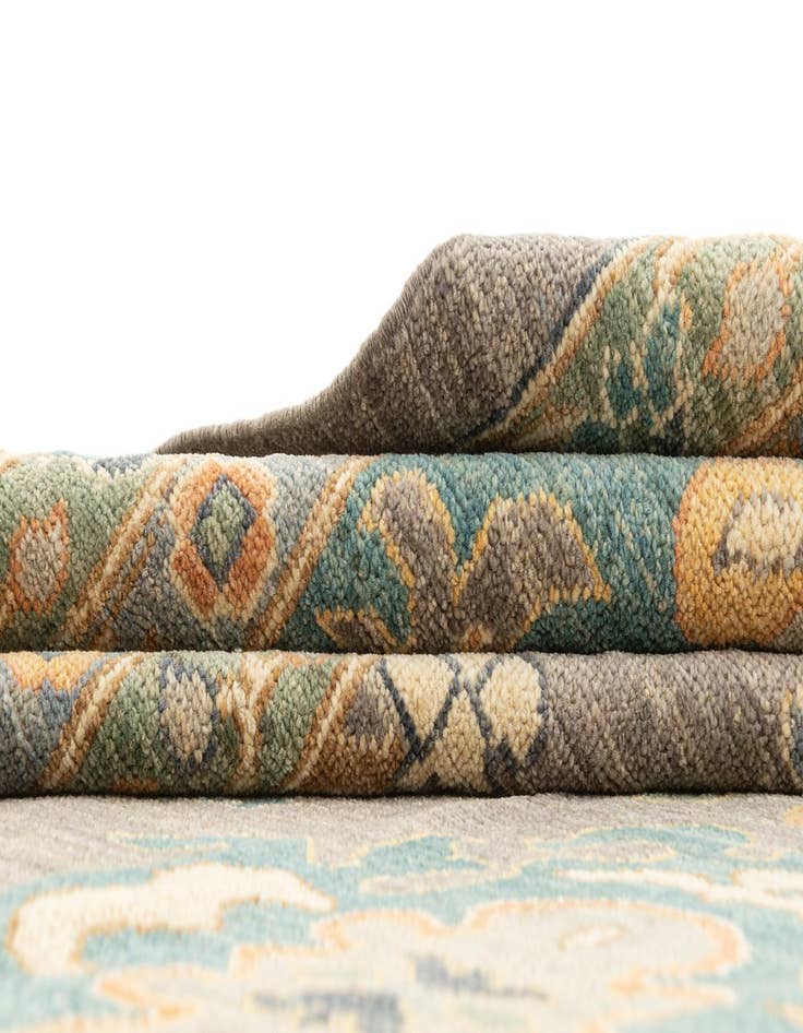 Detail image of  11' 8 x 14' 10  Hand Knotted Oushak Rug