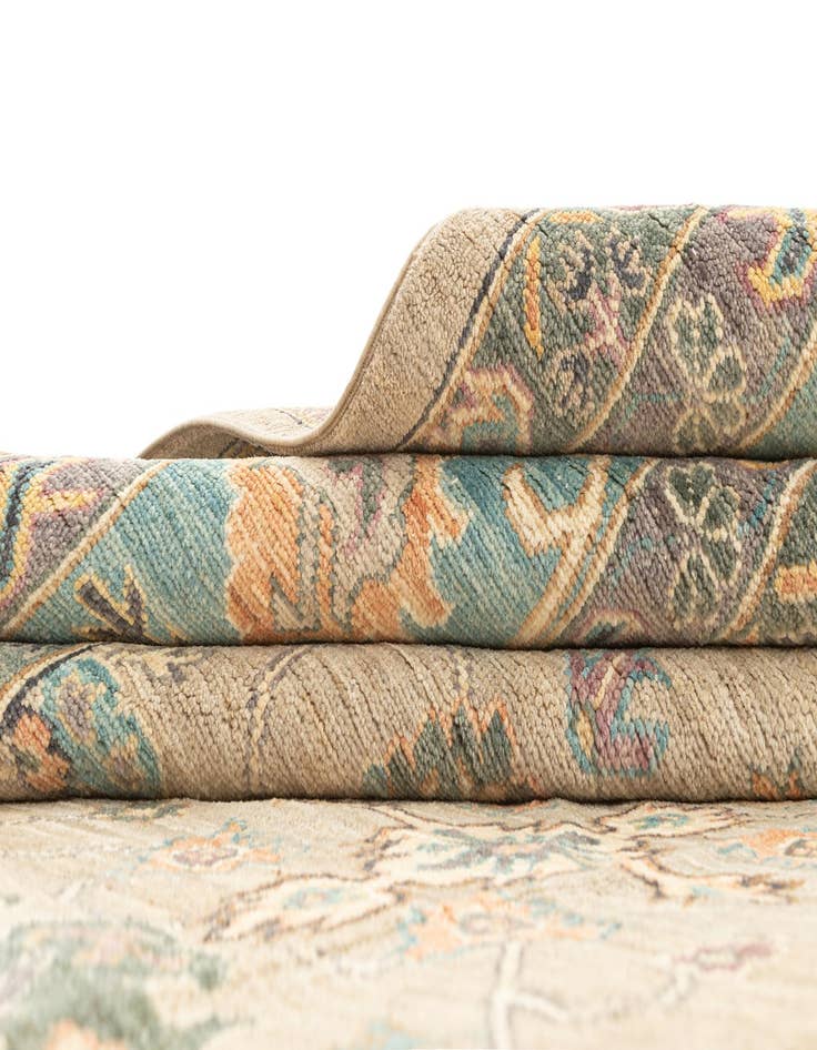 Detail image of  13' 1 x 19' 2  Hand Knotted Oushak Rug