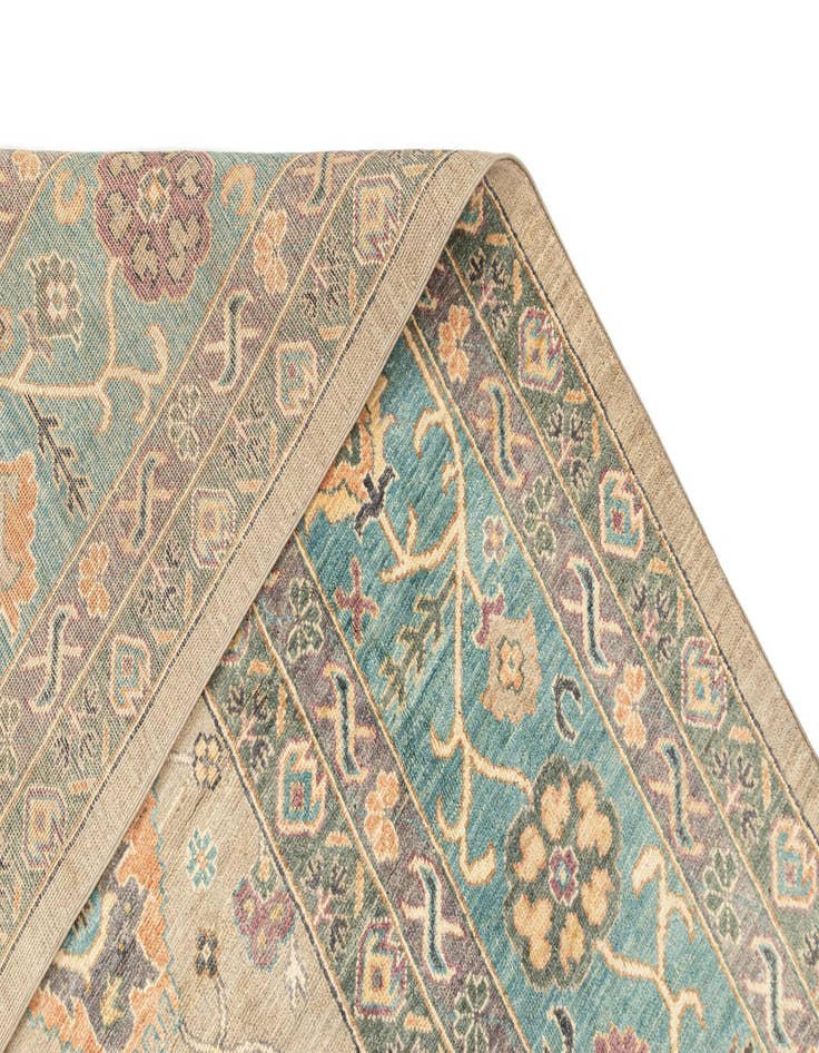 Detail image of  13' 1 x 19' 2  Hand Knotted Oushak Rug