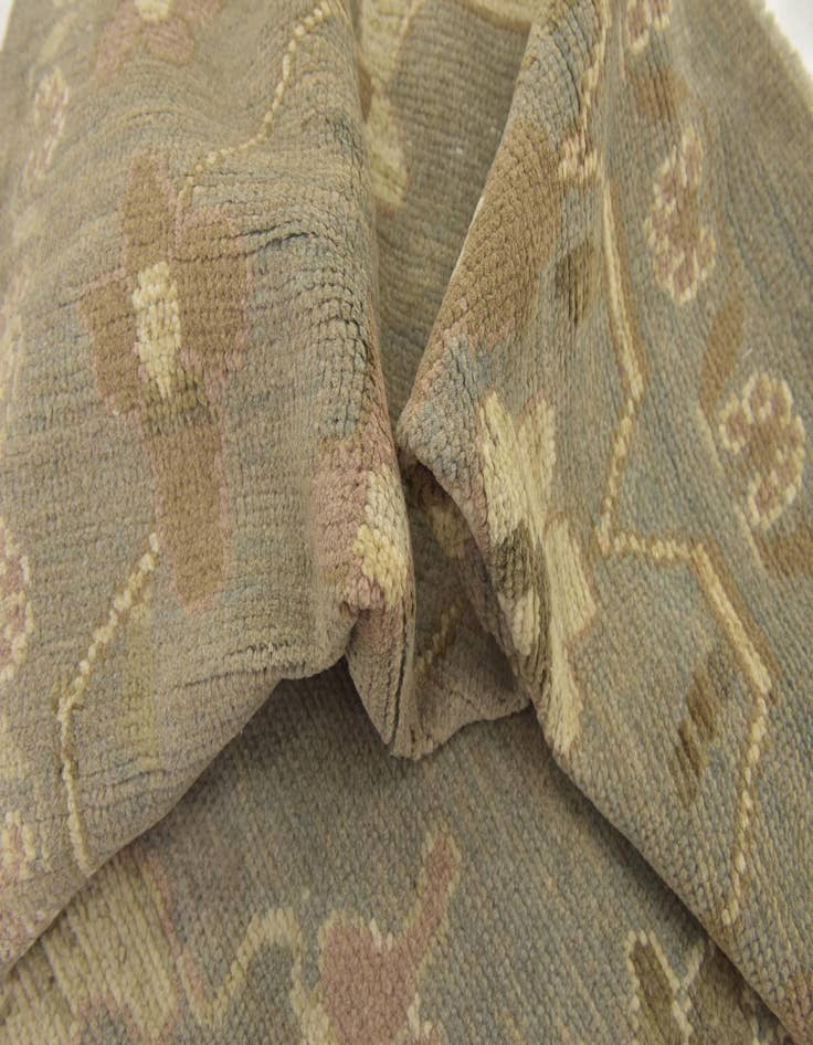 Detail image of  10' 8 x 15'  Hand Knotted Oushak Wool Rug