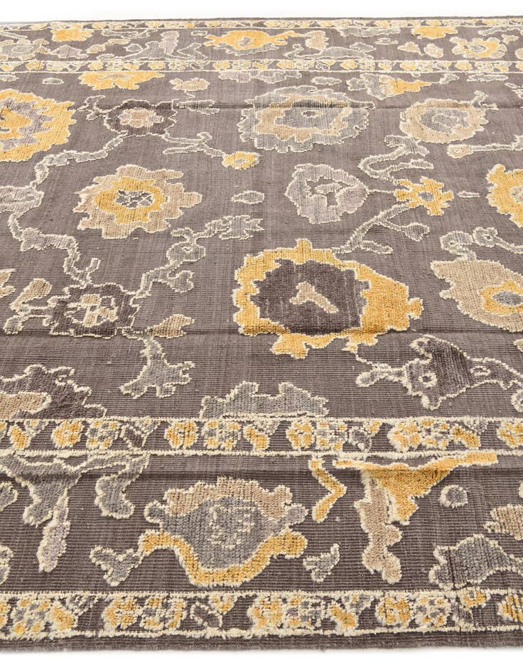 Detail image of  9' x 11' 7  Hand Knotted Oushak Wool Rug