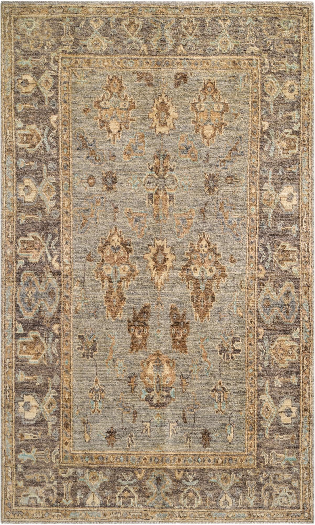  3' 10 x 6' 5  Hand Knotted Oushak Wool Rug