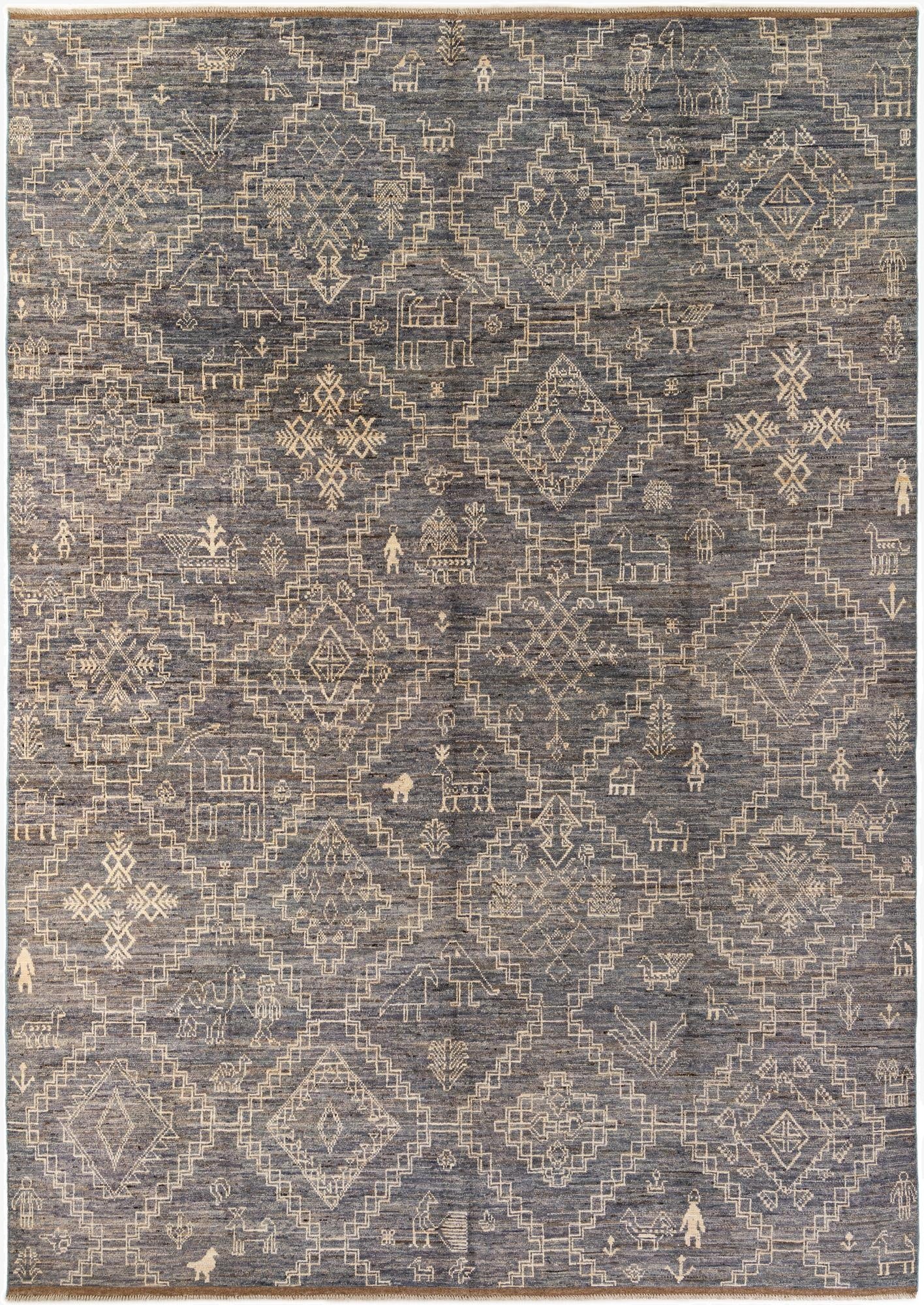  10' 2 x 14' 2  Hand Knotted Oushak Wool Rug