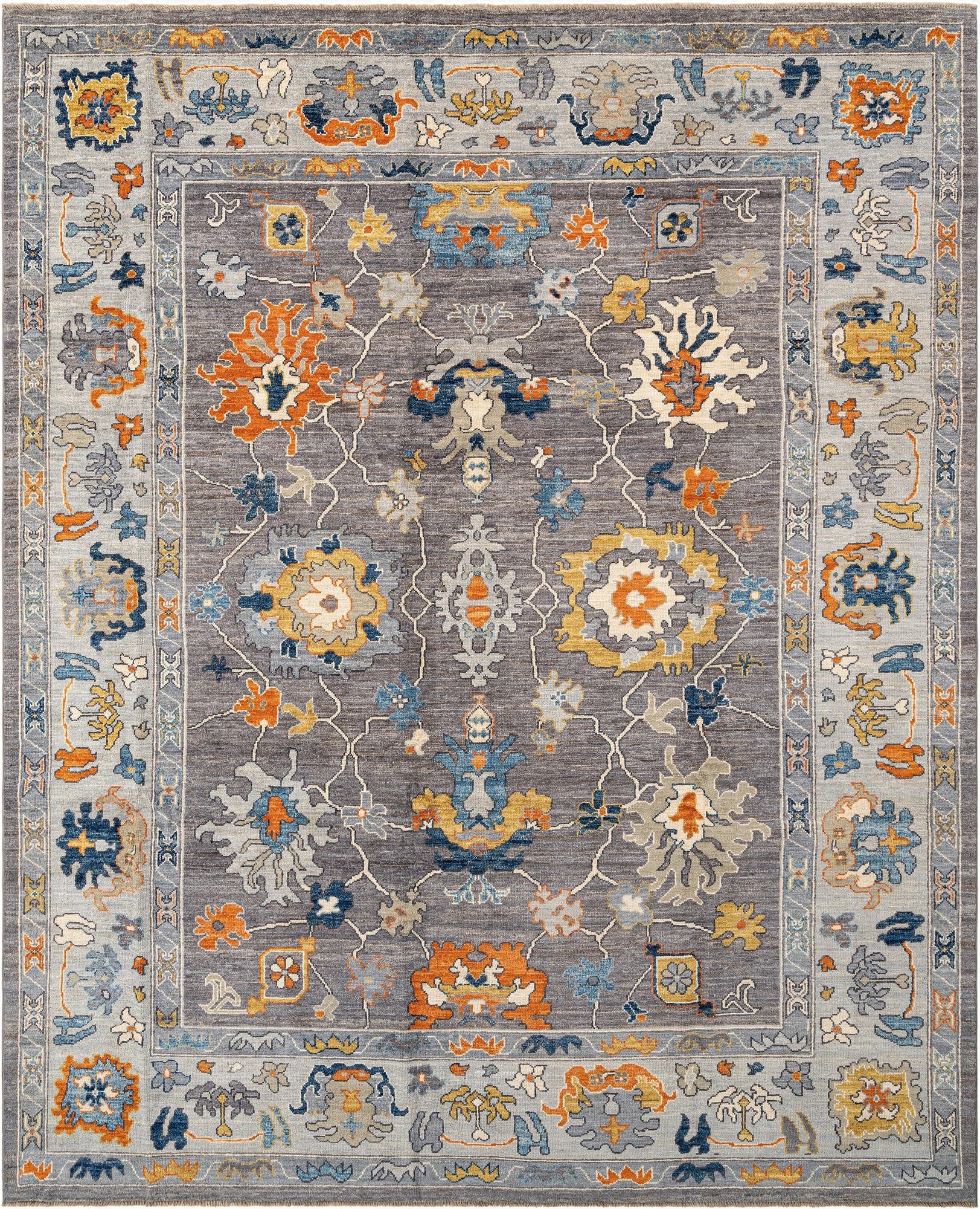  9' 5 x 11' 10  Hand Knotted Oushak Rug