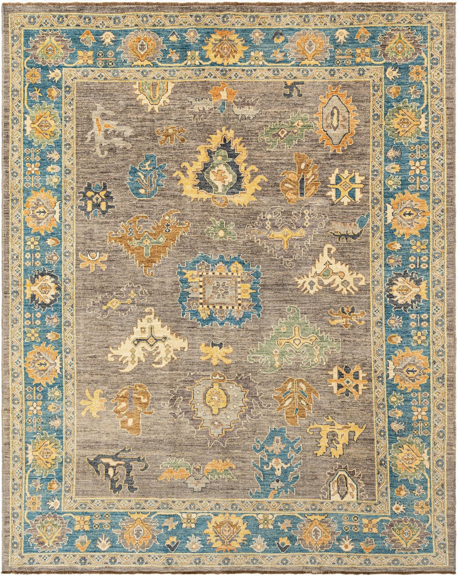  7' 11 x 9' 11  Hand Knotted Oushak Rug