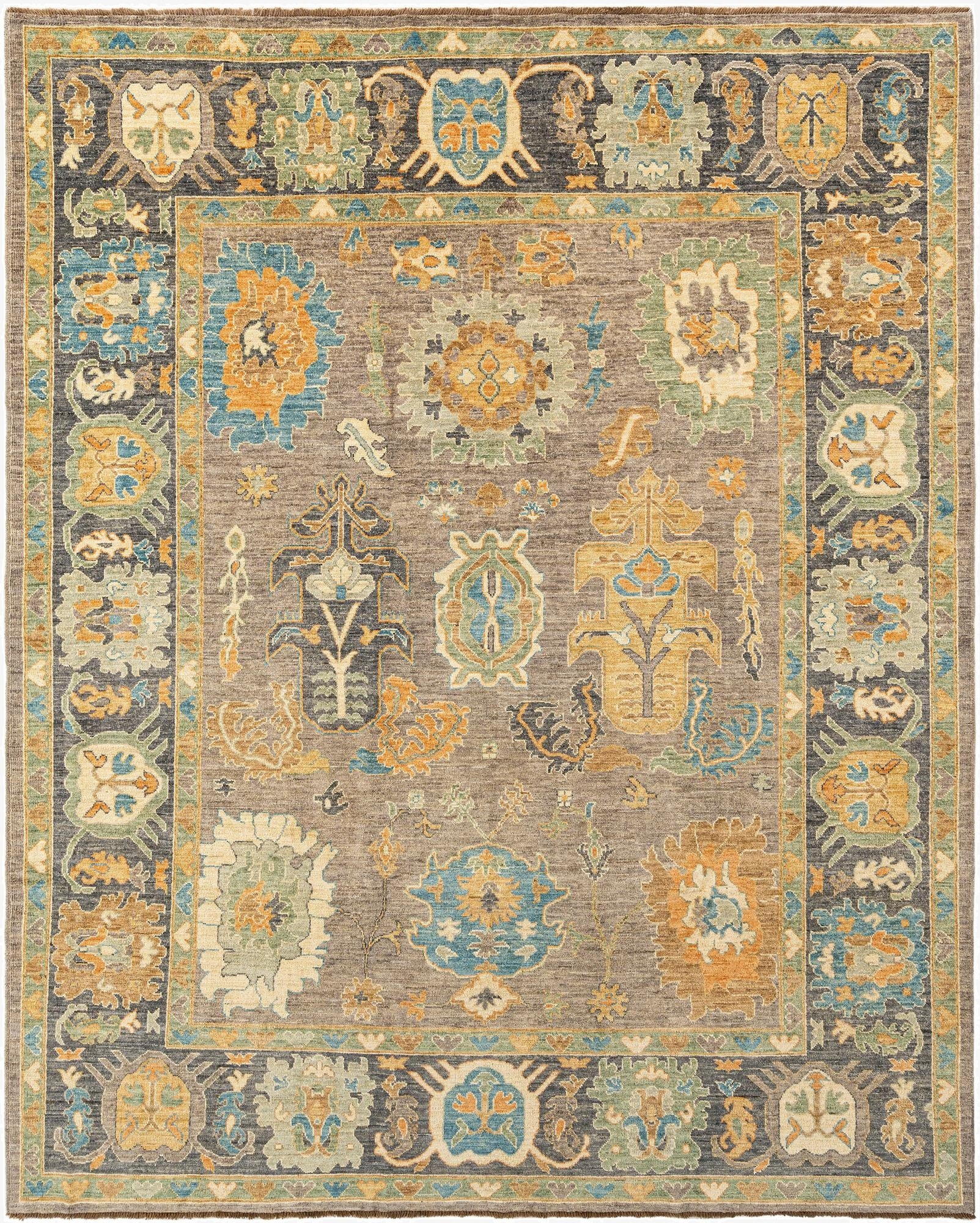 8' 2 x 9' 11  Hand Knotted Oushak Rug