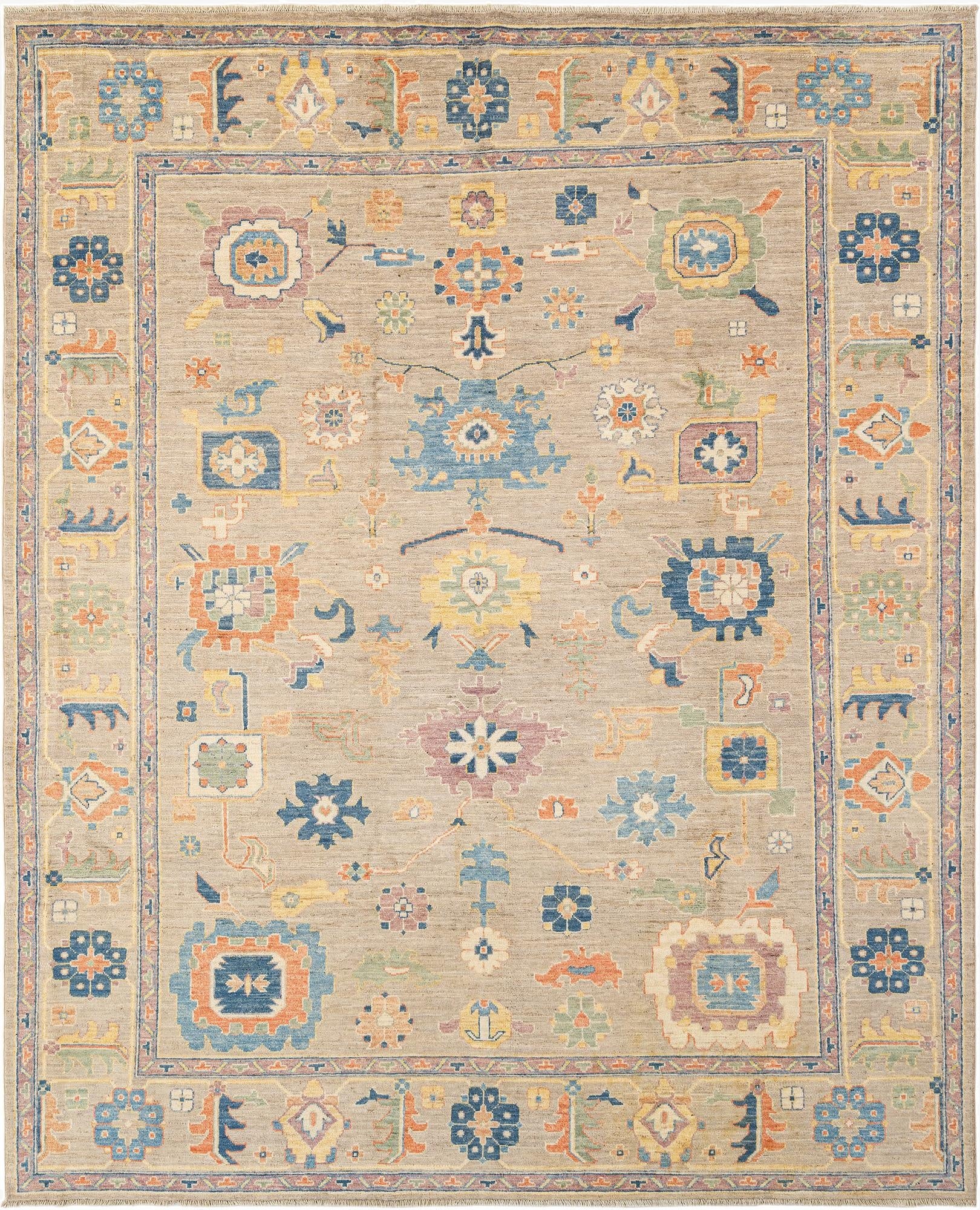  8' 2 x 9' 11  Hand Knotted Oushak Rug