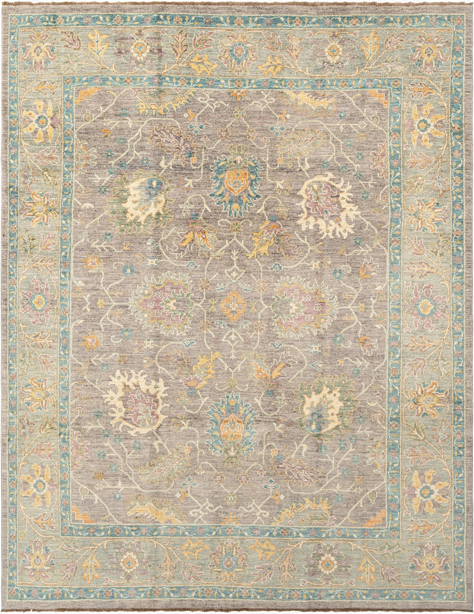  7' 10 x 9' 10  Hand Knotted Oushak Rug