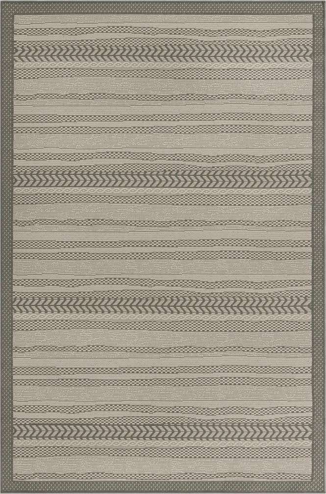 Gray 5' 3 x 8' Border Indoor / Outdoor Rug | Rugs.com
