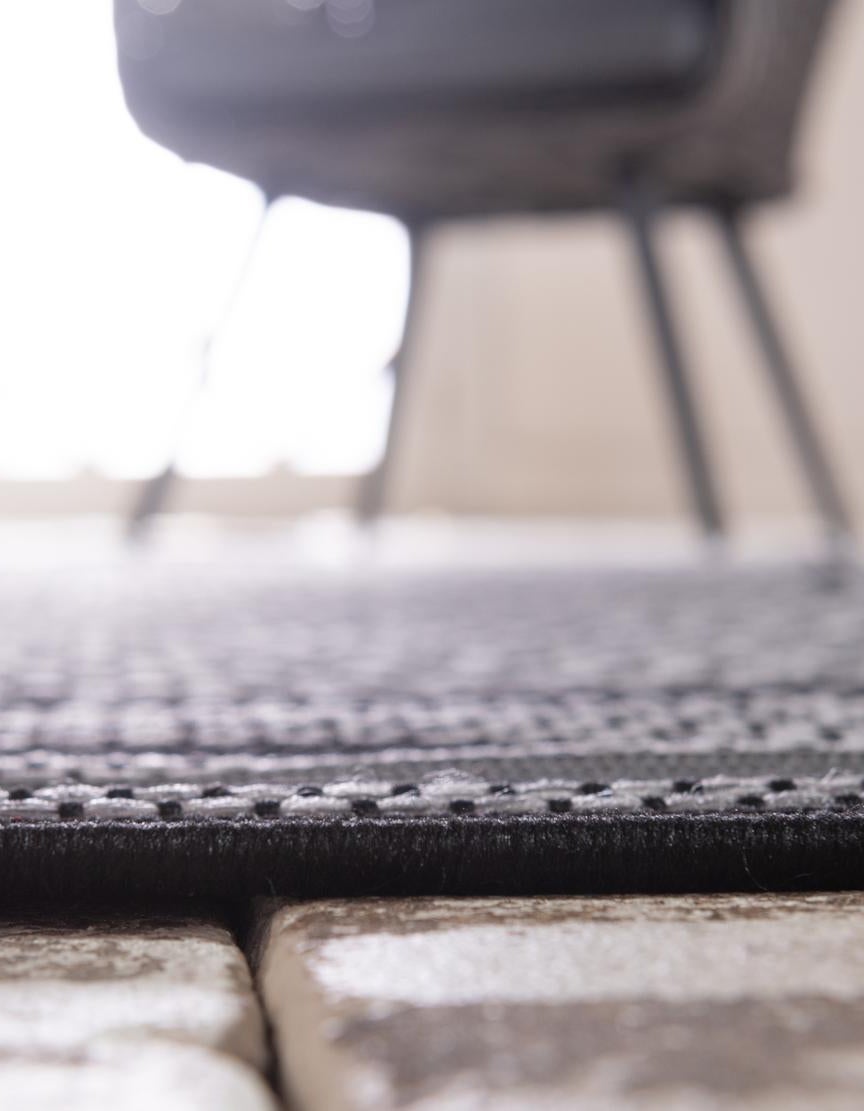 Gray 9' x 12' Border Indoor / Outdoor Rug | Rugs.com