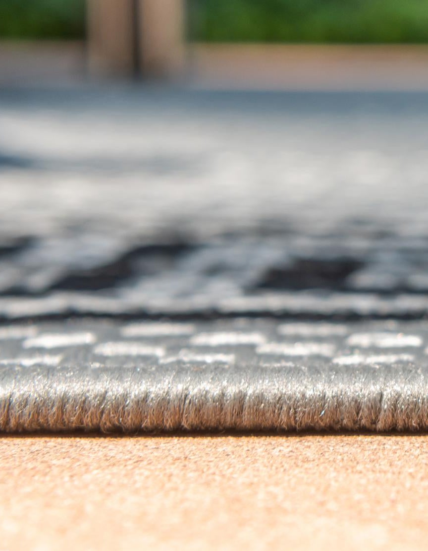 Gray 9' x 12' Border Indoor / Outdoor Rug | Rugs.com