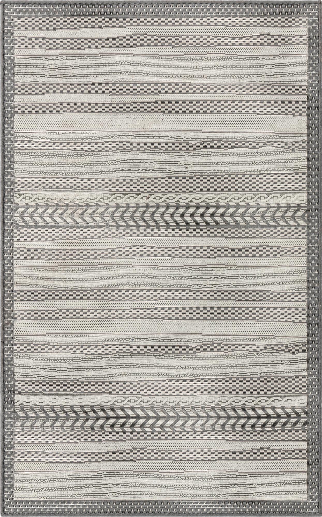  3' 3 x 5'  Washable Border Indoor / Outdoor Rug