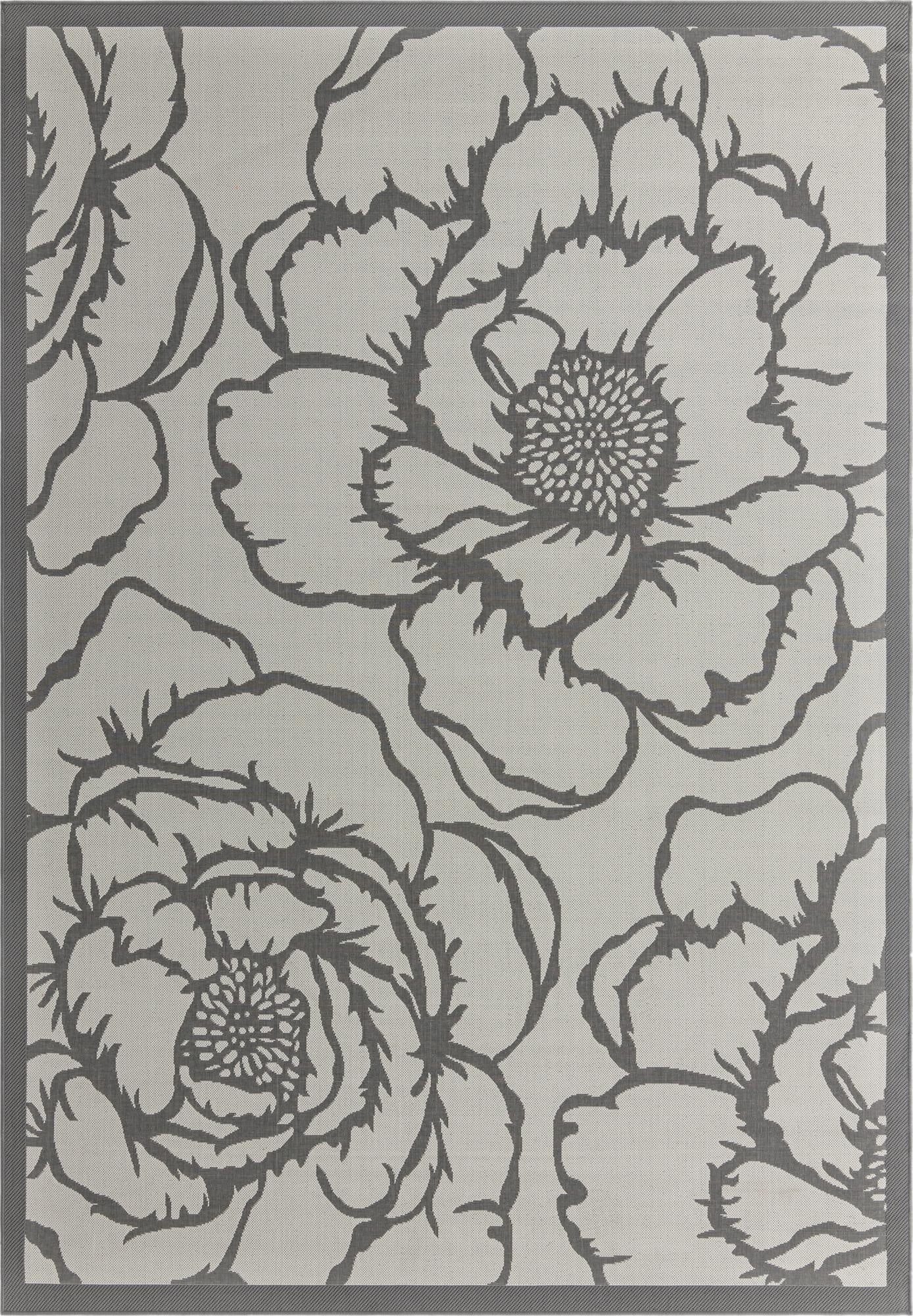  8' x 11' 4  Washable Botanical Indoor / Outdoor Rug