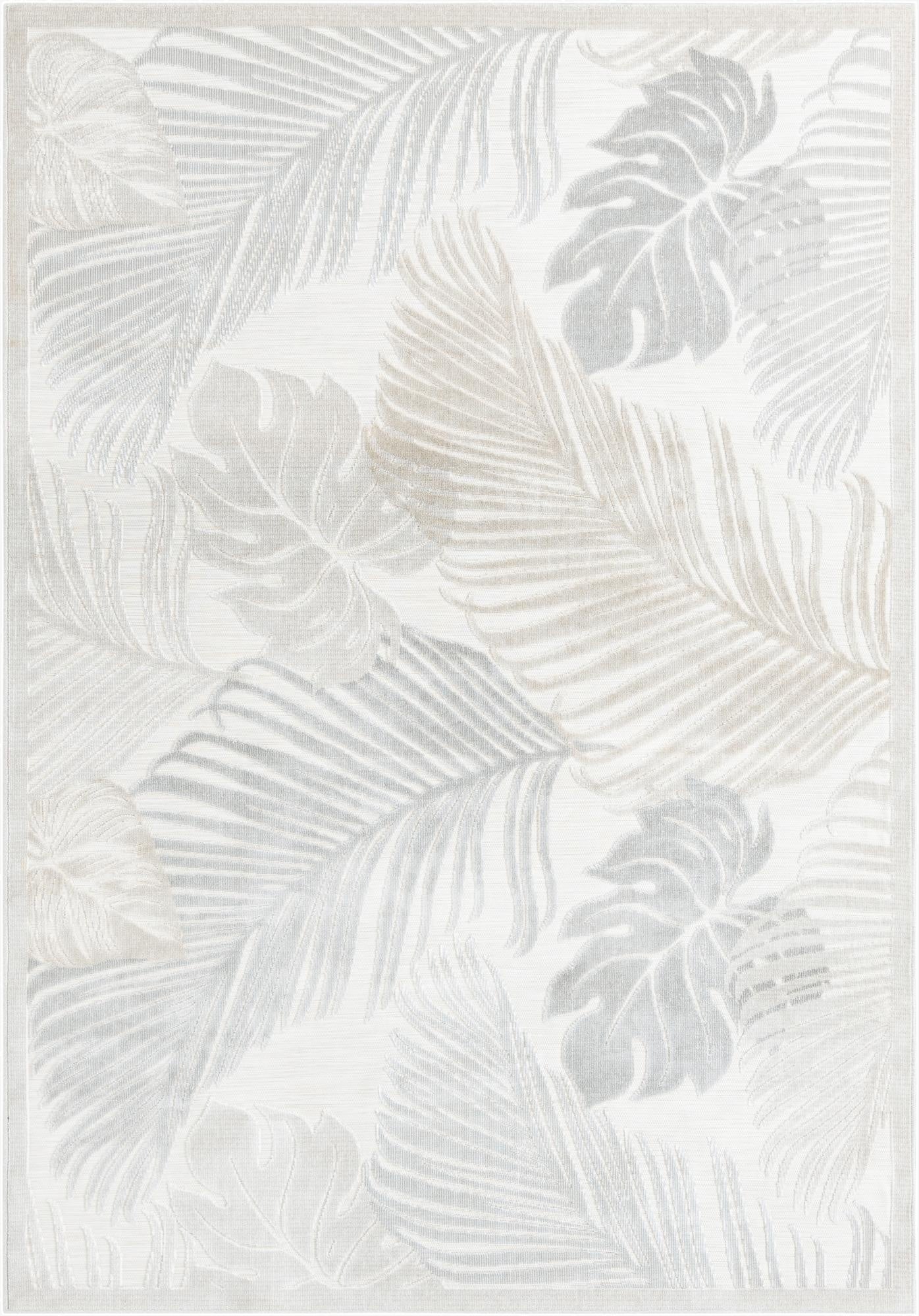  6' 4 x 9'  Washable Botanical Indoor / Outdoor Rug